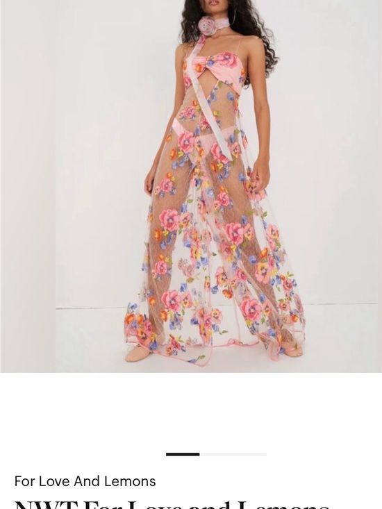 For Love And Lemons Dresses & Skirts - For Love And Lemons Pink Floral Embroidered Maxi Dress